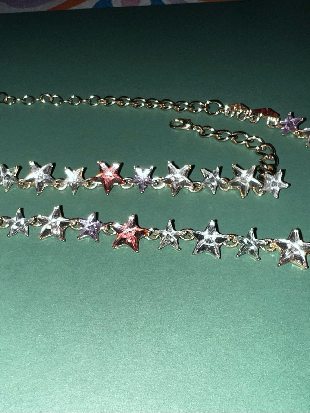 Stunning Lane Bryant Gold-Tone Star Necklace with Multicolor Stars